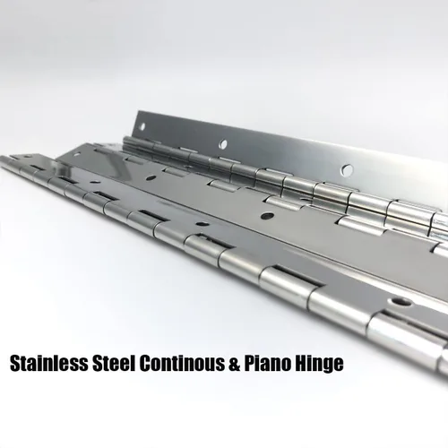 Vista 6 de Bisagras continuas y de piano de 20 pulgadas, 2 bisagras de piano de acero inoxidable resistente, bisagra continua plegable pulida suave, grosor
