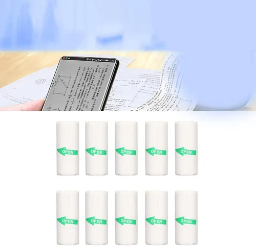 Vista 5 de Mini papel para impresora, papel de impresora largo, 2.244 x 0.984 in, autoadhesivo, papel térmico imprimible para impresora térmica de bolsillo (10)