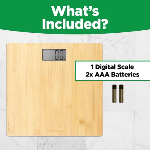 Vista 7 de Poplar Home Products Báscula digital de baño para un peso corporal preciso ultra delgada báscula de bambú diseño de paso automático 4 sensores