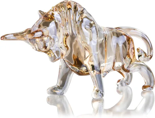 H&D HYALINE & DORA Charm and Lucky FengShui Crystal Statues Wall Street Bull Figurine Esculture Home Office Desk Ornamento decorativo
