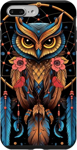 Vista 12 de Funda para iPhone 16 Owl Dreamcatcher Indio Nativo Americano Plumas Tribal Arts