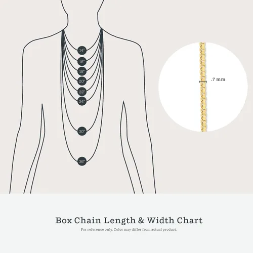 Vista 5 de KEZEF Sterling Silver Italian Box Chain Necklace for Women, Girls and Men Thin and Strong 0.7mm Solid 925 Silver Necklace with Spring Ring Clasp