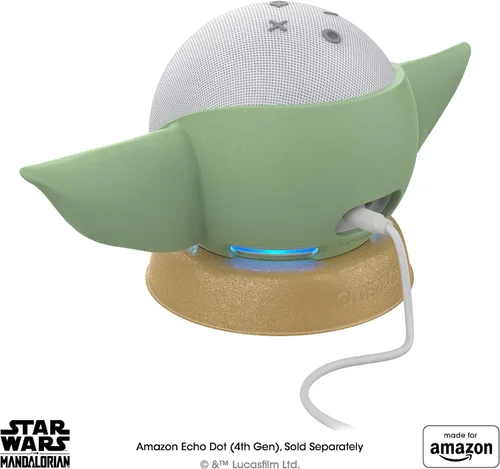 Vista 4 de Made for Yaxa, featuring The Mandalorian Baby Grogu ™-inspired Stand for Yaxa Echo Dot (4th & 5th Gen)