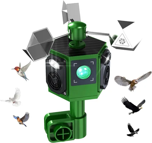 Dispositivos repelentes de pájaros ultrasónicos solares 2026 para exteriores y aves con repelente reflectante de pájaros, disuasorio de gansos para