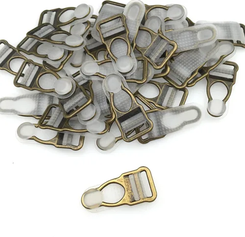 Vista 2 de VEVESI 1/2" liguero clips ligas extremo hebilla para hacer piezas de ropa DIY/accesorios de reemplazo, Bronce antiguo