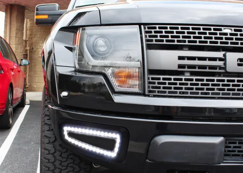 Vista 3 de iJDMTOY Luces de circulación diurna blancas de parachoques inferior compatibles con Ford Raptor SVT 10-14, ajuste directo en la apertura