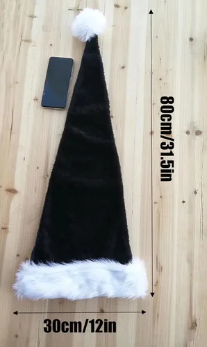 Vista 3 de QIAONIUNIU Sombrero de Papá Noel - Paquete de sombreros de Navidad de lujo para adultos, 2 piezas