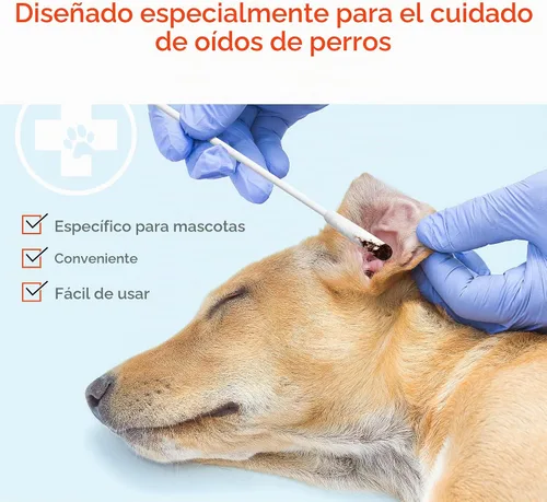 Vista 3 de ARCA PET Hisopos de algodón para perros y gatos, limpiador de oídos para gatos y perros, hisopo de algodón largo, kit de limpieza de orejas de gato