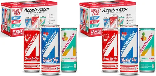Vista 32 de Accelerator Bebida energética sin azúcar, lata de helado de cereza de 12 onzas (paquete de 12), bebidas energéticas sin azúcar con energía sostenida