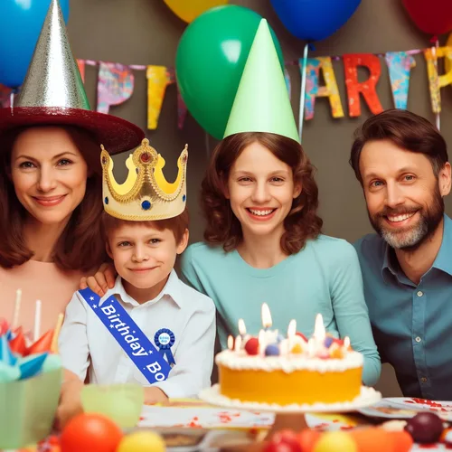 Vista 5 de Juego de fiesta de cumpleaños, corona de rey, banda, decoraciones, accesorios de fotos para niños