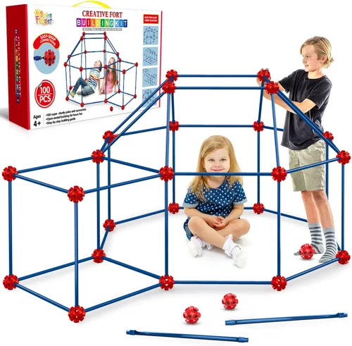 SpringFlower Kit de construcción de fuertes para niños, juguetes de construcción STEM, regalo educativo para niños y niñas de 3, 4, 5, 6, 7, 8, 9,