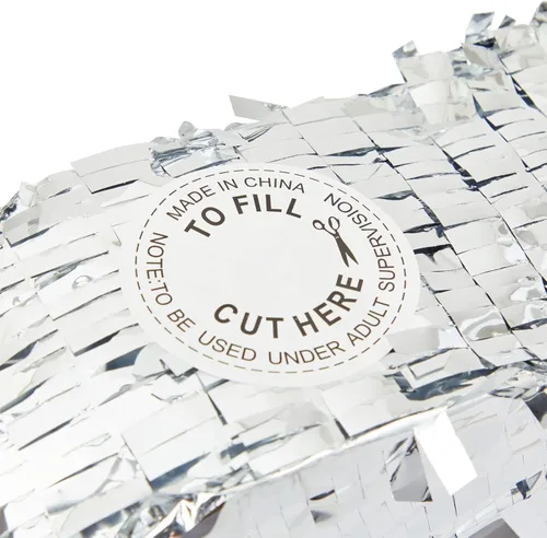 Vista 6 de BLUE PANDA Cuerda de piñata para perro con forma de hueso, pequeña, 16.8 x 10 x 3 pulgadas, lámina plateada, piñata de cumpleaños de perro