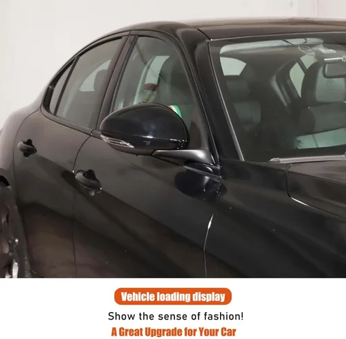 Vista 6 de Cubierta de espejo lateral compatible con Alfa Romeo Giulia 2017-2024, accesorios de decoración de coche