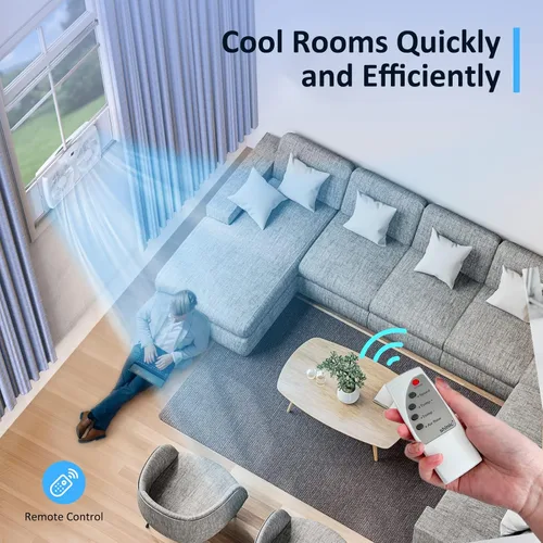 Vista 3 de shinic Ventilador de ventana doble con 2 mandos a distancia