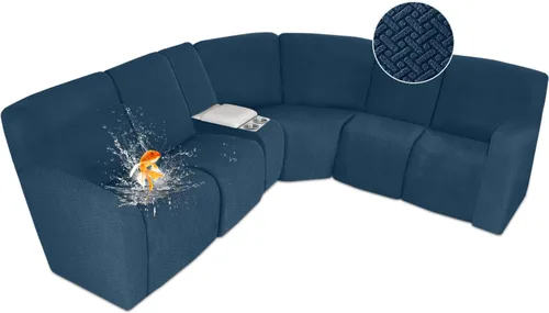 Vista 108 de ALIECOM Fundas 100% impermeables para sofá seccional reclinable, forma de L, elásticas, para esquina, funda para sofá seccional reclinable, lavable