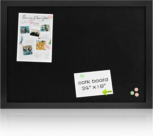 Vista 14 de Board2by Tablero de Anuncios de Corcho Blanco con Lino, Marco de Madera 30" x 20" Tablero de Corcho, Tablero de Oficina para Decoración de Pared