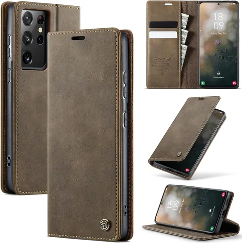 Vista 93 de Funda tipo cartera para Samsung Galaxy Z Flip 7 de piel con tarjetero y función atril, cierre magnético, bloqueo RFID, TPU a prueba de golpes Negro