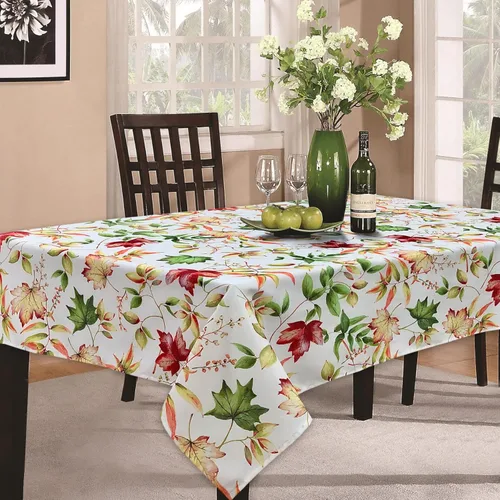 Vista 5 de CAIT CHAPMAN HOME COLLECTION Four Seasons Series - Mantel de tela de fácil cuidado con estampado de hojas de otoño