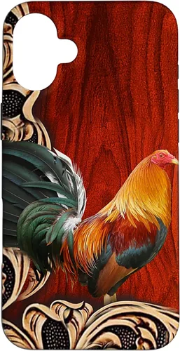 Vista 23 de Flowers Leaf Floral Rooster Wood PC Funda para iPhone 17
