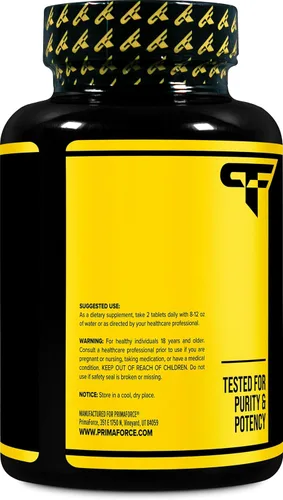 Vista 3 de Primaforce L-citrulina 2500mg por porción, 60 porciones; 120 tabletas