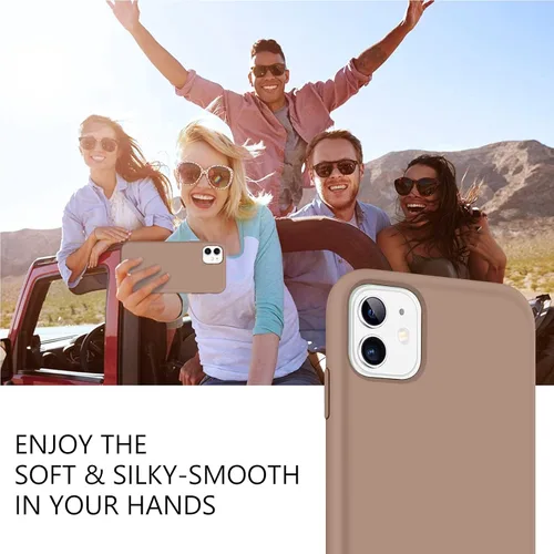 Vista 7 de GUAGUA Funda compatible con iPhone 11, silicona líquida, gel suave, goma delgada, forro de microfibra, con textura, a prueba de golpes, funda