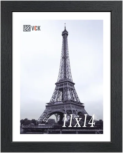 Vista 269 de VCK Portarretratos de madera negra de 5 x 7 pulgadas, para colgar en la pared, galería o mesa, 1 paquete