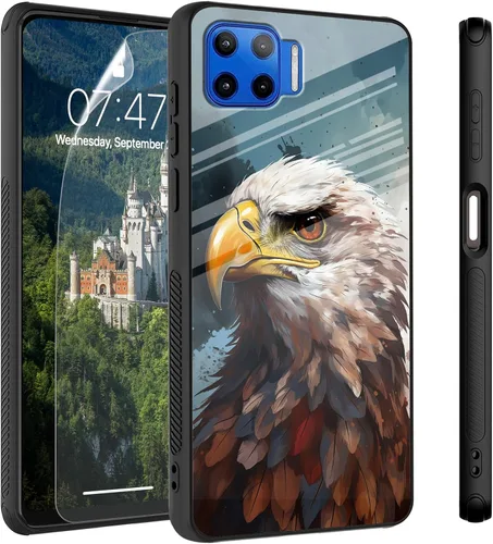 Vista 89 de Funda para Motorola Moto Edge 2022, cubierta trasera de vidrio templado con protector de pantalla, funda protectora a prueba de golpes para Motorola