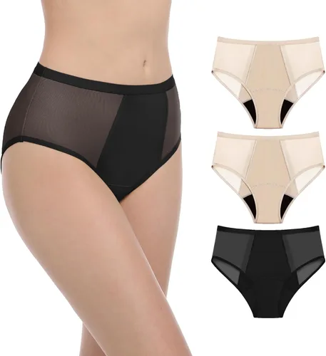AIRCUTE Ropa interior lavable para mujer, para incontinencia orina, a prueba de fugas, para fugas de vejiga posparto, con absorción de 1.7 fl oz,
