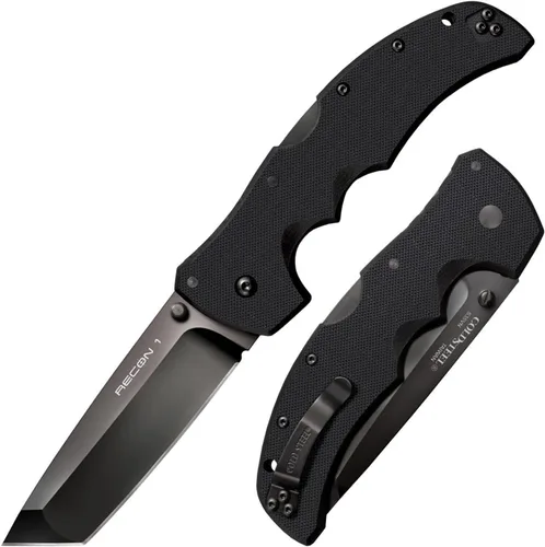 Vista 7 de COLD STEEL Recon 1 Cuchillo Plegable Táctico con Hoja S35VN Súper Afilada de 4", Mango G-10 de 5.375", Bloqueo Tri-Ad, Clip Ambidiestro