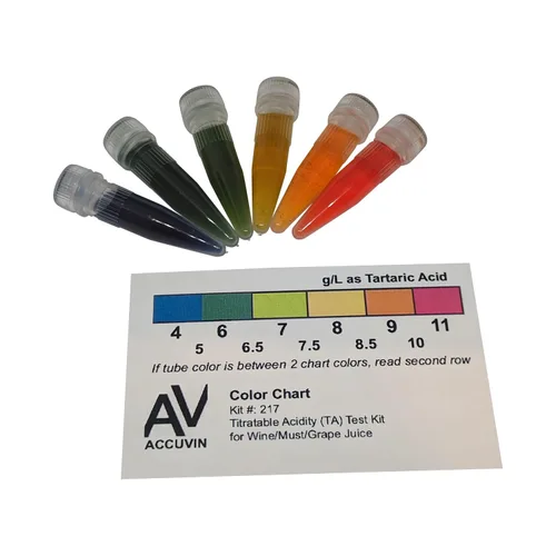 Vista 4 de Kit de prueba de acidez valorable de vino/mosto/jugo de uva, 0.14-0.39 oz/L de ácido tartárico [10 pruebas]