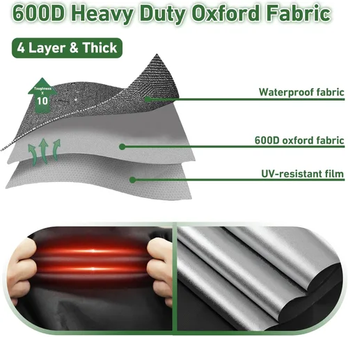 Vista 6 de 28 x 28 Cubiertas de Aire Acondicionado para Exterior con Soporte de Cubierta, Cubierta de CA Resistente al Agua de 600D, Cubiertas de Condensedor