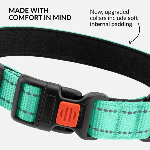 Vista 43 de CollarDirect Reflective Dog Collar for a Small, Medium, Large Dog or Puppy with a Quick Release Buckle - Boy and Girl - Nylon Suitable for Swimming