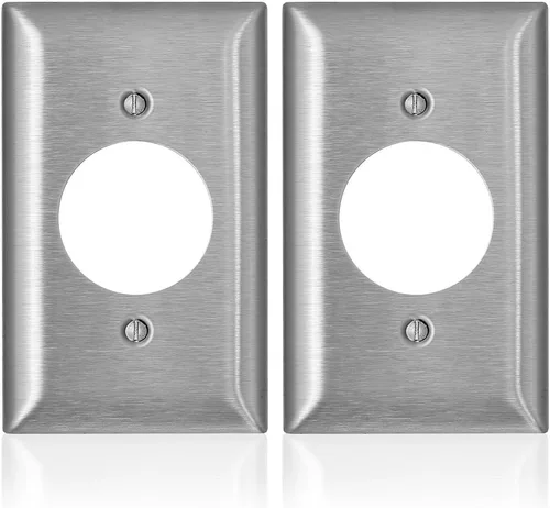 Vista 3 de Leviton SL721 C-Series Placa de pared con apertura de 1 segmento individual de 1.6" de diámetro, tipo 430, acero inoxidable