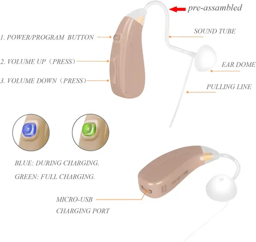 Vista 4 de Banglijian Audífono amplificador recargable aprobado por la FDA, 1