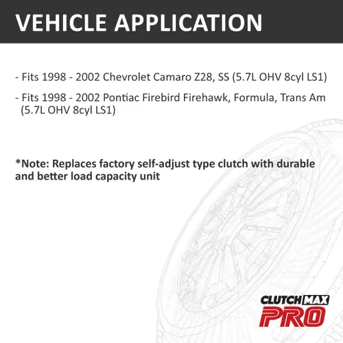Vista 2 de ClutchMax PRO Performance Stage 4 Kit de embrague con cilindro esclavo compatible con Chevrolet Camaro Z28 SS Pontiac Firebird Firehawk Formula