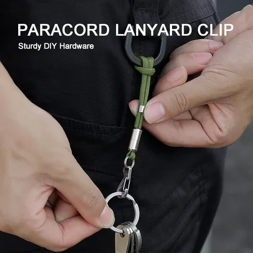 Vista 3 de Small Carabiner Clip Metal Spring Snap Hooks Mini Paracord Hanging Clips for Camera Strap, Flashlight, Key Chain