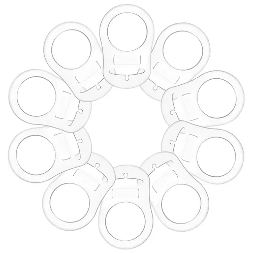 10 anillos adaptadores de silicona para bebés y clip compatibles con MAM (suave y transparente)