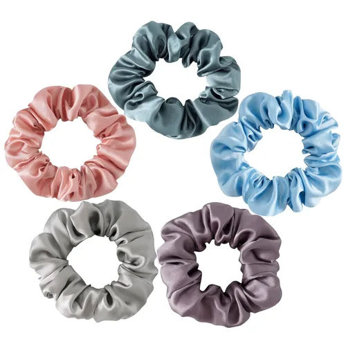 Vista 19 de Lazos para el cabello de seda de morera, prevención del encrespamiento y sin daños, accesorios para dormir y noche para mujeres (albaricoque)
