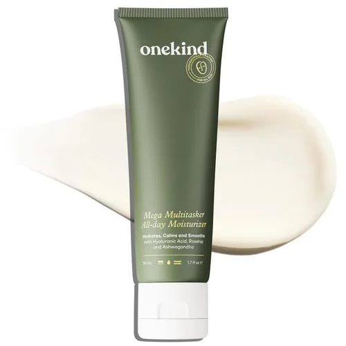 Onekind Mega Multitasker Crema hidratante para todo el día, crema facial hidratante con ácido hialurónico y glicerina, hidratante antienvejecimiento