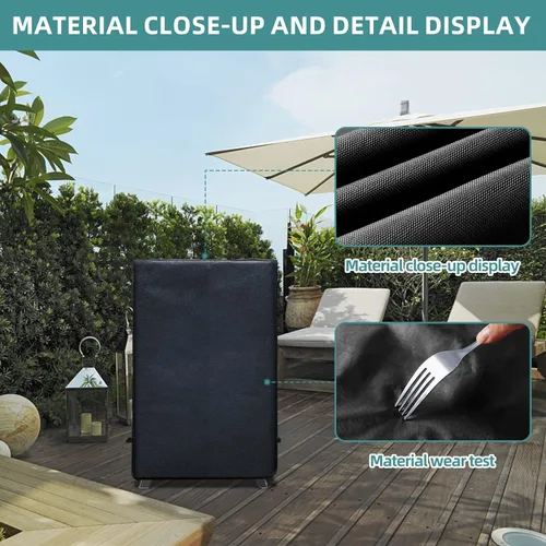 Vista 4 de KPT Cubierta para ahumador eléctrico Masterbuilt de 32 pulgadas, 500D resistente al agua, cuadrada, cubierta de parrilla pequeña de 2 quemadores