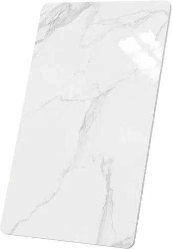 Vista 20 de Mesa cuadrada de 15.7 pulgadas, mesa de piedra sinterizada blanca de 15.7 pulgadas, repuesto y cubierta de escritorio de mármol, resistente a