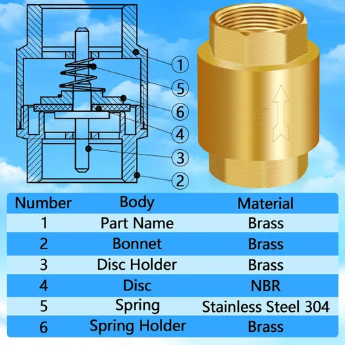 Vista 9 de Boltigen 2 unidades de 1 pulgada NPT hembra con rosca resorte válvula de retención, válvula de retención no retorno de una vía horizontal vertical