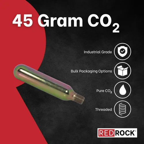 Vista 2 de RedRock Cartucho de CO₂ de 1.59 oz (60 cc) - Recipiente de CO2 roscado 5/8-18 UNF para chalecos salvavidas inflables, chalecos con bolsa de aire