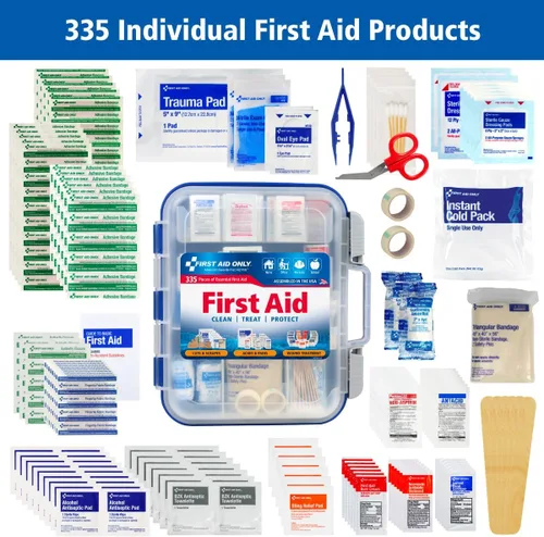 Vista 4 de First Aid Only 91247 Kit de primeros auxilios compatible con OSHA, kit de primeros auxilios de emergencia multiusos para 100 personas para negocios