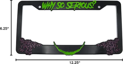 Vista 6 de ¿Por qué tan serio? para Joker - Marco de matrícula elevado 3D 1 paquete de cubierta para placa de automóvil Soporte universal para placa