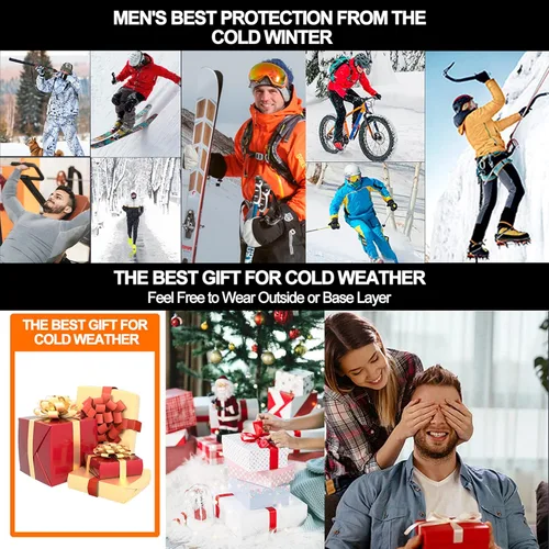 Vista 6 de UNIQUEBELLA - Ropa interior térmica para hombre con calzoncillos largos y forro polar de secado rápido y capa de base térmica