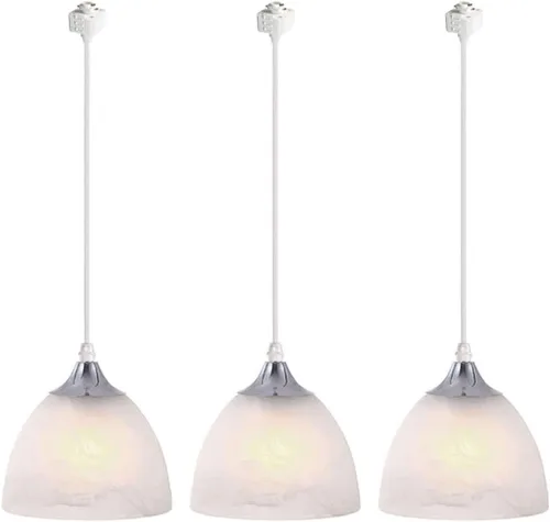 Vista 16 de Kiven Accesorio de iluminación de riel tipo H, luz colgante de pista de halo de vidrio regulable con control remoto, longitud ajustable con 3 modos