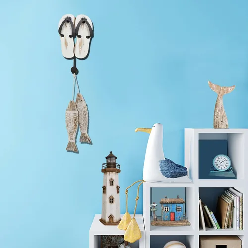 Vista 5 de Veclotch Ganchos para colgar en la pared, con temática de playa, para colgar en la pared, para baño, dormitorio, sala de estar