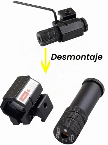Vista 6 de Mira láser de punto rojo para rifles, pistolas y armas de mano con montaje Picatinny