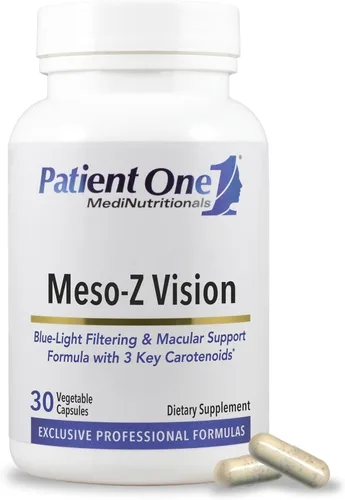 Patient One Meso-Z Vision | Suplemento para apoyar la salud ocular y el filtrado de luz azul* | con luteína, zeaxantina y meso-zeaxantina | 30
